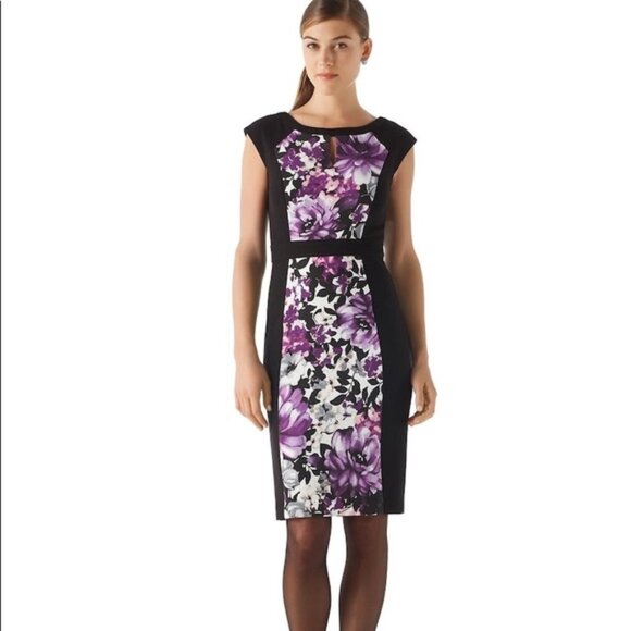WHBM Purple Floral Panel Dress - Picture 1 of 5